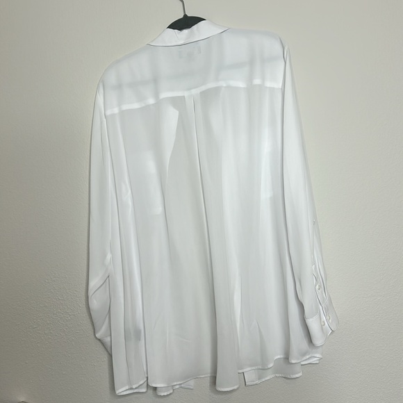 NWT 2X Long Sleeve Blouse - Color White. see Through Sheer - Picture 5 of 6